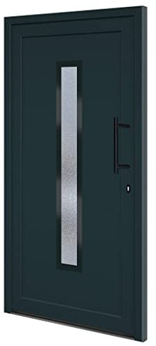 kangqiling 3157092 - Puerta de entrada de color antracita - Dimensiones: 108 x 200 cm - Fabricada en PVC - Color antracita