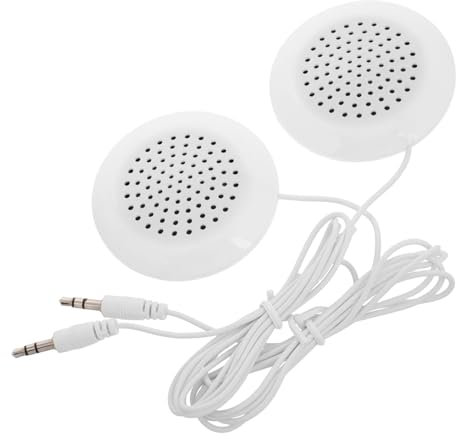 Housoutil Mini Enceinte Portable avec Jack, Blanc Enceinte De Voyage Léger pour Musique sur Oreiller sans Mains pour Bureau Chambre