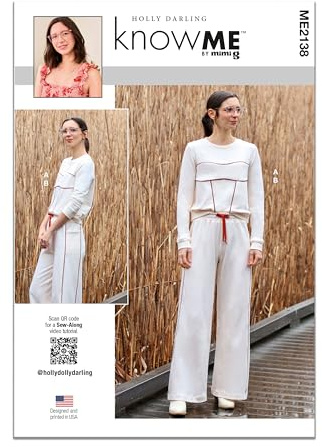 Know Me Sewing Pattern ME2138D5 Misses' Sweatsuit Top and Trousers by Holly Darling D5 (4-6-8-10-12)