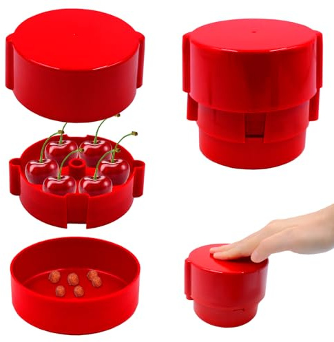 Snocciolatore Ciliegie 6 in 1 - Levacuoco Portatile Senza Manico per Cucina, Snocciolatore Amarene e Prugne
