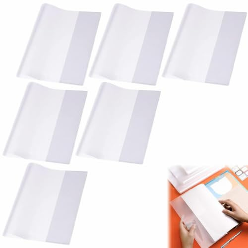 Fundas De Libros Transparente, Funda Para Libro De Ejercicios, Cubierta De Libro Transparente, Tapa Libros Transparentes, Fundas Plastificar, Impermeables, para Escolares Oficina, 6 Piezas