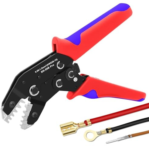 Hydraulikzange, 58B Pro Ratschen-Crimpzan 0,08–1,5 mm² JST PH/XH/VH/JWPS-Anschlussklemmen Werkzeug Offener Lauf Crimper Kfz-Verkabelung