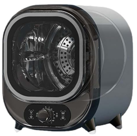 Mini asciugatrice a condensatore da 5 kg, compatta e portatile, con design montabile a parete, ideale per piccoli spazi, da utilizzare in elegante nero
