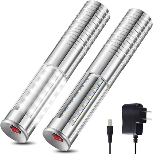 Générique Lot de 2 lampes LED pour bouteille – Bâtons stroboscopiques et lumineux rechargeables pour bouteilles de champagne, bar, club, fête, anniversaire, mariage, événements (argenté)