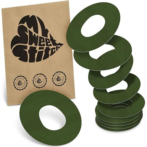 MySweetStitch 10 Ringpatches für Katheter mittel rund Olive | Stabilisiert ablösende Ränder, Mitte bleibt frei, wasserfest und flexibel, bis zu 7 Tage Halt