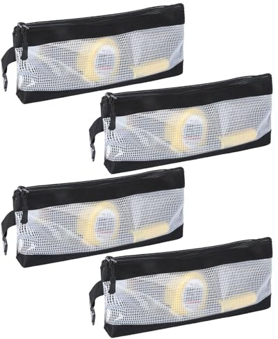 FRETONBA Petite Trousse a Outils Portables 4 Pièces, Petitesse,Étanchéité | Sac en Tissu Oxford pour Rangement d'Outils, Sac Zippé Transparent avec Crochet, Idéal pour Plombiers et Électriciens