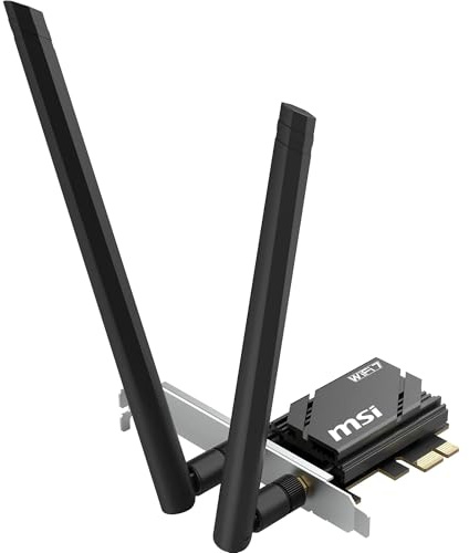 MSI HERALD WiFi 7 PCIe Card for Desktop PC BE6500 Tri-band, Bluetooth 5.4, 6GHz, MLO, Bluetooth 5.4, WPA3 Security