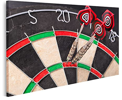 islandburner Bild auf Leinwand Darts Pfeile Bull's Eye Darting Hobbyraum Hobbykeller Bilder Wandbilder Poster
