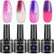 Senvenski Farbwechsel Gel Nagellack Farben Rosa Rot Lila Pfirsich Lavendel Shellac Glitzer Stimmung Chamäleon Thermisch Temperatur UV LED Gift Set Kit Nagellack Kinder Mädchen (WB002)