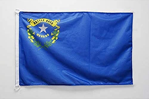 AZ FLAG Nevada Boat Flag 45x30 cm Mesh Polyester Plastic Rings | Outdoor and marine use US state of Nevada 12x18 in boat flag