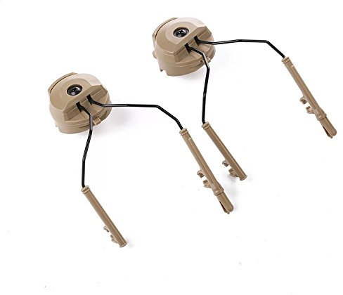 Tactical Helmet ARC Rail Adapter Suspension Headphones Bracket Hunting Earmuffs Left & Right Side Attachments for Headsets Support