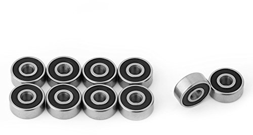 10 Stück 623-2RS Mini-Kugellager aus Stahl, Doppelgummi, versiegelt, tief, 3 x 10 x 4 mm