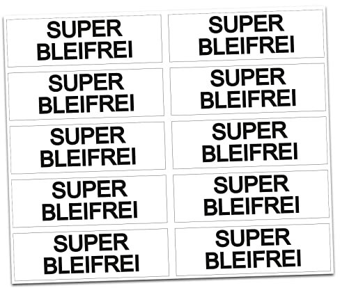 Finest Folia 10 x Aufkleber Kraftstoff Kennzeichnung Tankdeckel Auto Hinweis Brennstoffe AdBlue Benzin Gemisch Diesel Wasser Super (R022-07 Super Bleifrei)