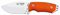 Cudeman Cuchillo 115-J Mini Boina Verde Hoja de Acero Böhler N-695 de 9 cm empuñadura de G-10 Naranja de 10 cm Funda de Cuero para Caza, Pesca, Supervivencia y bushcraft + Portabotellas Regalo