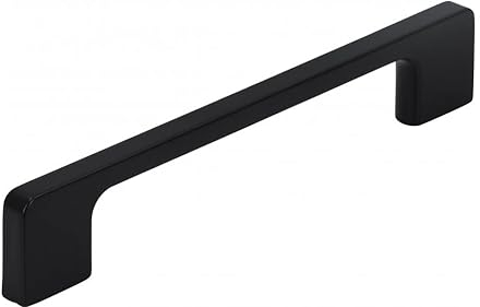 SIRO Möbelgriff Bad-Reichenhall, Modern, Druckguss schwarz matt pulverbeschichtet, 204 mm x 30 mm x 9 mm, LA 192 mm, 2027-204PB12
