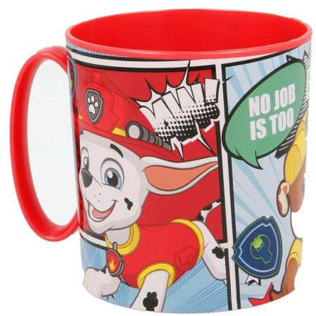 Theonoi wieder verwendbar - Kunststoffbecher Tasse 350 ml Avengers Becher aus Kunststoff BPA frei Mikrowelle geeignet Geschenk Jungen (Paw Patrol)
