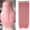 SEGO Extension Clip Capelli Lisci Fascia Unica 3/4 Full Head Extensions Hair Sintetici 65cm 120g - Rosa Cenere