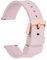 WOCCI 20mm Silicone Watch Strap with Rose Gold Buckle, Quick Release Bracelet (Light Pink)