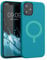 kwmobile TPU Silicone Case Compatible with Apple iPhone 12 mini - Case Magnetic Cover - Compatible with MagSafe - Teal Matte