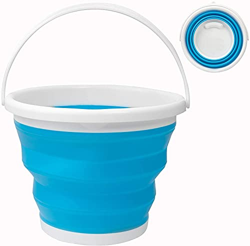 HOUSON 3L Faltbarer Plastikeimer, Falteimer Tragbares Waschbecken Reinigungseimer Silikon Eimer für Reinigung Camping Angeln Küche Waschwanne
