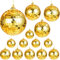 25 Pcs Disco Balls Ornament Mini Reflective Disco Ball Disco Party Hanging Decorations with Lanyard for Dance Music Party Decoration, 2 Inch 3.14 Inch 4 Inch (Gold)