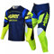 Willbros Combinaison de Pantalon en Maillot de Motocross Hommes MX Hors Route Équitation Adulte Vêtements de Course Bleu Jaune (Jersey M Pants 32)