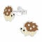 Monkimau Glitzer Igel Ohrstecker Ohrringe aus 925 Silber Schmuck Silberohrringe Medizinisch für Kinder Mädchen Damen Frauen