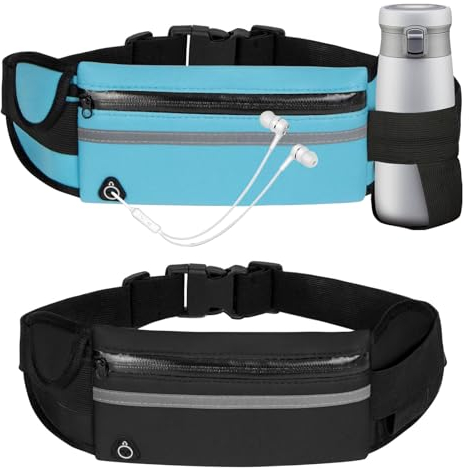 2 Adjustable Running Belts for Women - Waterproof Bumbag for Phone with Reflective Design, Breathable, Lightweight