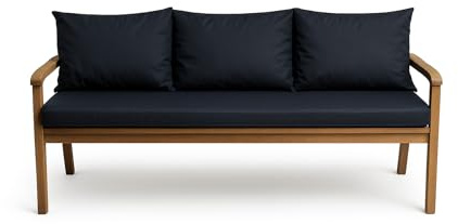 Coussin de banc pour banc de jardin et balançoire hollywoodienne - Coussin de banc d'extérieur (160 x 50 x 50 cm, Bleu marine)