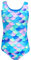 Aquarti Mädchen Badeanzug mit Ringerrücken Print, Farbe: Meerjungfrau Violett/Blau/Rosa, Größe: 140