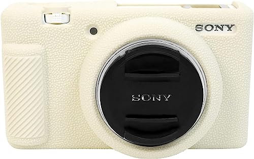 Easy Hood ZV-1F Camera Case, Soft Silicone Rubber Protective Cover Skin for Sony ZV1F/ZV-1 II/ZV-1M2/ZV-1 Mark II Vlog Camera, Slim Fit Body Skin DSLR Camera Sleeve Protection (White)