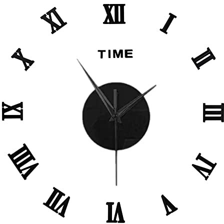 Grande Orologio da Parete Adesivo con Numeri Romani Moderno DIY Numeri Romani Orologio Silenzioso 3D Adesivo Orologio Parete Decorazione DIY Adesivo 3D Stickers Numeri Romani Orologio da Parete