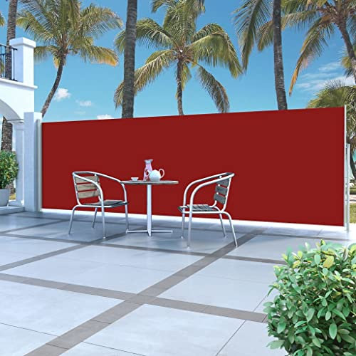 SKM Toldo lateral retráctil, 160 x 500 cm, rojo (7,86) kg