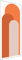 Wall Sticker Arch Wall Decal Modern Abstract Art Print Geometric Wall Sticker Peel and Stick Wallpaper Self-adhesive Removable Wall Mural for Living Room Bedroom Nursery Orange