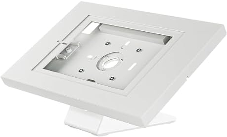 Conecto Soporte de mostrador para Tableta, con Carcasa de Acero para Tab A 10.1 (2019)/ Tab A7/ S6 Lite 10.4/10.5/11 y iPad 5/6/7/8/9/ iPad Air 9.7/ 10.5/10.9 /iPad Air 9,7/10,5/11, Blanco