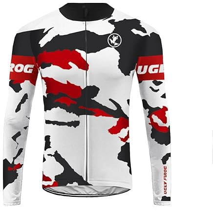 UGLY FROG GLJ38 Radtrikot Trikot Winter Fleece Warm Langarm Fahrradtrikot Fahrradshirt Herren Fahrrad Radsport Thermo Shirt Reflektoren Schnelltrokend