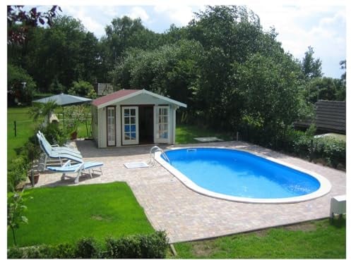 Stahlwandbecken Pool Oval Ovalformbecken 4,50x2,50m Tiefe 1,20m Folie Blau 0,6mm