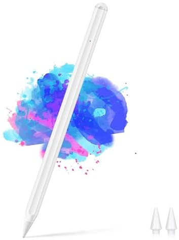 YLSCI Lápiz Capacitivo para iPad con Palm Rejection Active Pencil Compatible con (2018-2021) iPad Pro/iPad/iPad Mini/iPad Air, E08 (Color Blanco)