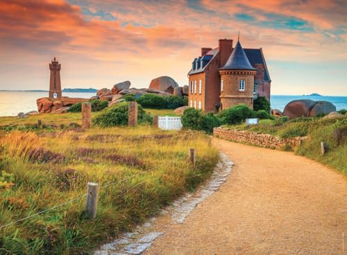 Nathan - Puzzle 500 Teile – Auf dem Weg zum Leuchtturm von Ploumanac'h, Bretagne – Erwachsene und Kinder ab 12 Jahren – Hochwertiges Puzzle – Kollektion Evasion – 12000971