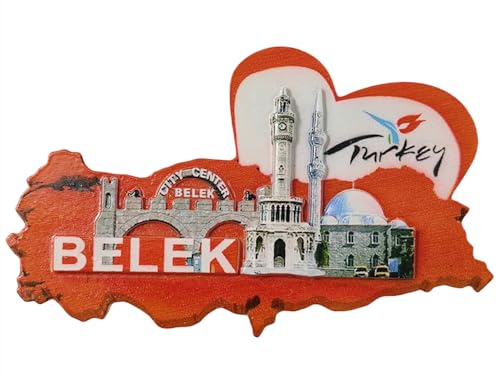 Moiilvcla Kühlschrankmagnet, Motiv: Stadtzentrum, Belek, Reise-Souvenir, Kühlschrankdekoration, Magnetaufkleber, Bastel-Kollektion