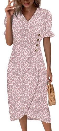 Robe Longue Femme éLégante à Encolure en V Florale Bohème - Dentelle Manches Courtes Chic éTé De Plage Légère Et Fluide