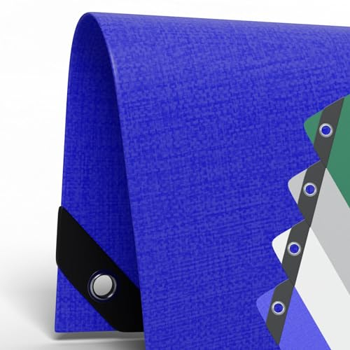 Allzweck-Abdeckplane 8,0x10m - 180g/m² Blau UV-resistent, wasserfest, PE/PVC, reißfest, für Außen & Innen, mit Alu-Ösen