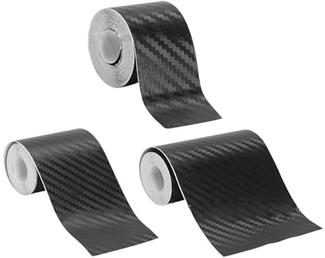 Rumgug Schwarz 3D Carbon Autofolie, 3 cm x 5 m, Selbstklebende Folie für Autotüren, Stoßstangenschutz, Carbon Folie Matt langlebig und wasserdicht, vielseitig einsetzbar