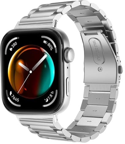 Gimuk Metal Straps Compatible with Huawei Watch Fit 3 Strap, Stainless Steel Wristband Replacement Watch Bands Accessories Bracelet for Huawei Watch Fit 3 (Silver)
