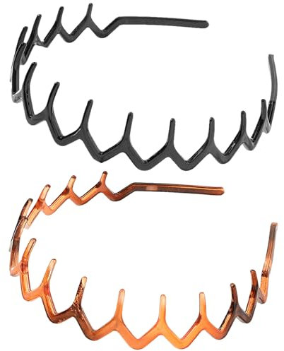 2 Pcs Zig Zag Headband,Zigzag Headband,Women'S Adjustable Tooth Headbands,Fashionable Ladies Teeth Headbands,Non-Slip Hair Accessories,Suit Fashion Girl Hairband,Plastic Zag Hairbands