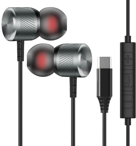 MUNSKT 2 Pack USB C In-Ear Headphones for iPhone 16/15 Pro Max, Samsung Galaxy S24/S24+ Ultra, S23/S23+ Ultra - Wired Earbuds with Microphone Volume Control