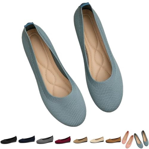 Deviseclue-Schuhe für Damen, bequem, atmungsaktiv, zum Reinschlüpfen, Fußgewölbeunterstützung, rutschfeste Freizeitschuhe (Hellblau, Erwachsene, Damen, 35, Numerisch, EU Schuhgrößensystem, M)