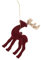 Vaguelly Elch-anhänger Rentier-Ornamente Rentier Tischdeko Hängende Elchverzierungen Rentier Weihnachtsdekoration Hirsch Hängende Ornamente Rentierfiguren Elch-Ornamente Beflockung Rot