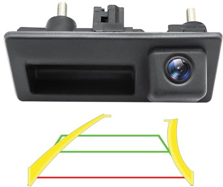 GREENAUTO 1080P Dynamischer Rückfahrkamera für Audi A4L A5 A3 Q3 Q5 RS6 VW Passat Tiguan Jetta Sharan Lavida Skoda, Arbeiten Sie NUR mit Monitor Radio Head Unit, die AHD 1080P Videosignal unterstützt