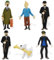 6pcs TinTin Mini Figures Set, Cartoon Cake Decoration Birthday Cupcake Figurines Supplies for Kids